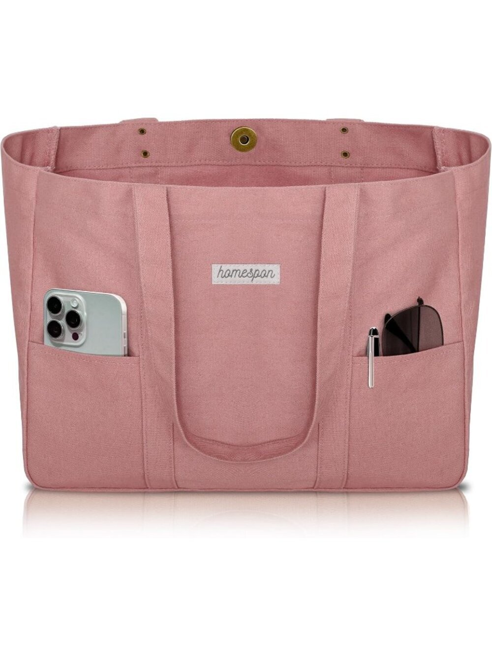 Women’s Pink Everyday Tote Bag Pockets Laptop Sleeve Work Bag